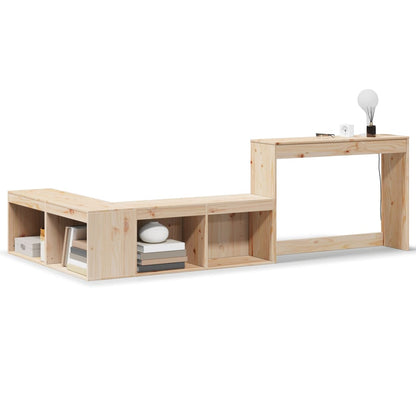 Bedside Cabinet with Desk 232x122x75 cm Solid Wood Pine