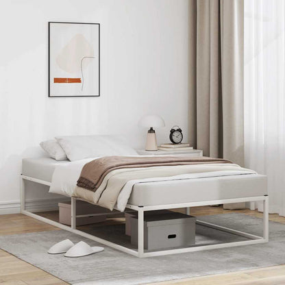 Bed Frame without Mattress White 90x200 cm Metal