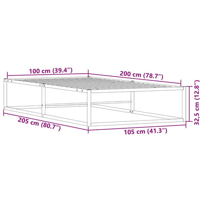 Bed Frame without Mattress White 100x200 cm Metal