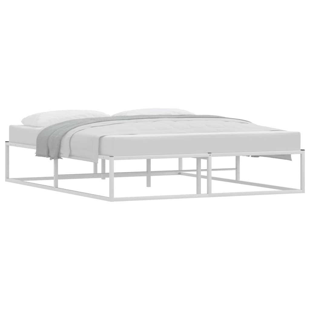 Bed Frame without Mattress White 160x200 cm Metal