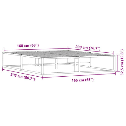 Bed Frame without Mattress White 160x200 cm Metal