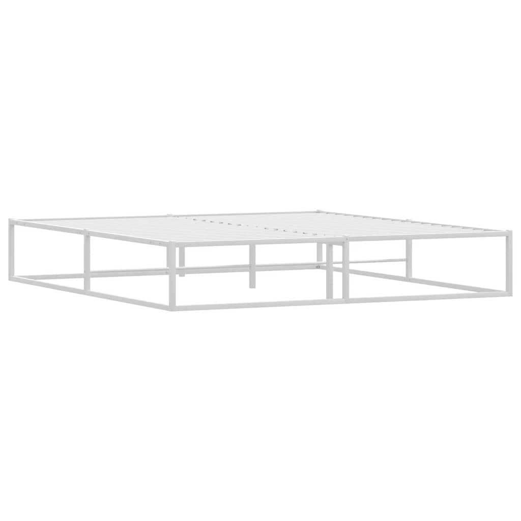 Bed Frame without Mattress White 180x200 cm Super King Metal