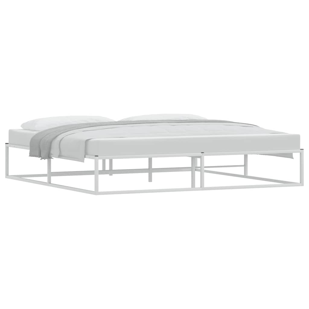 Bed Frame without Mattress White 200x200 cm Metal