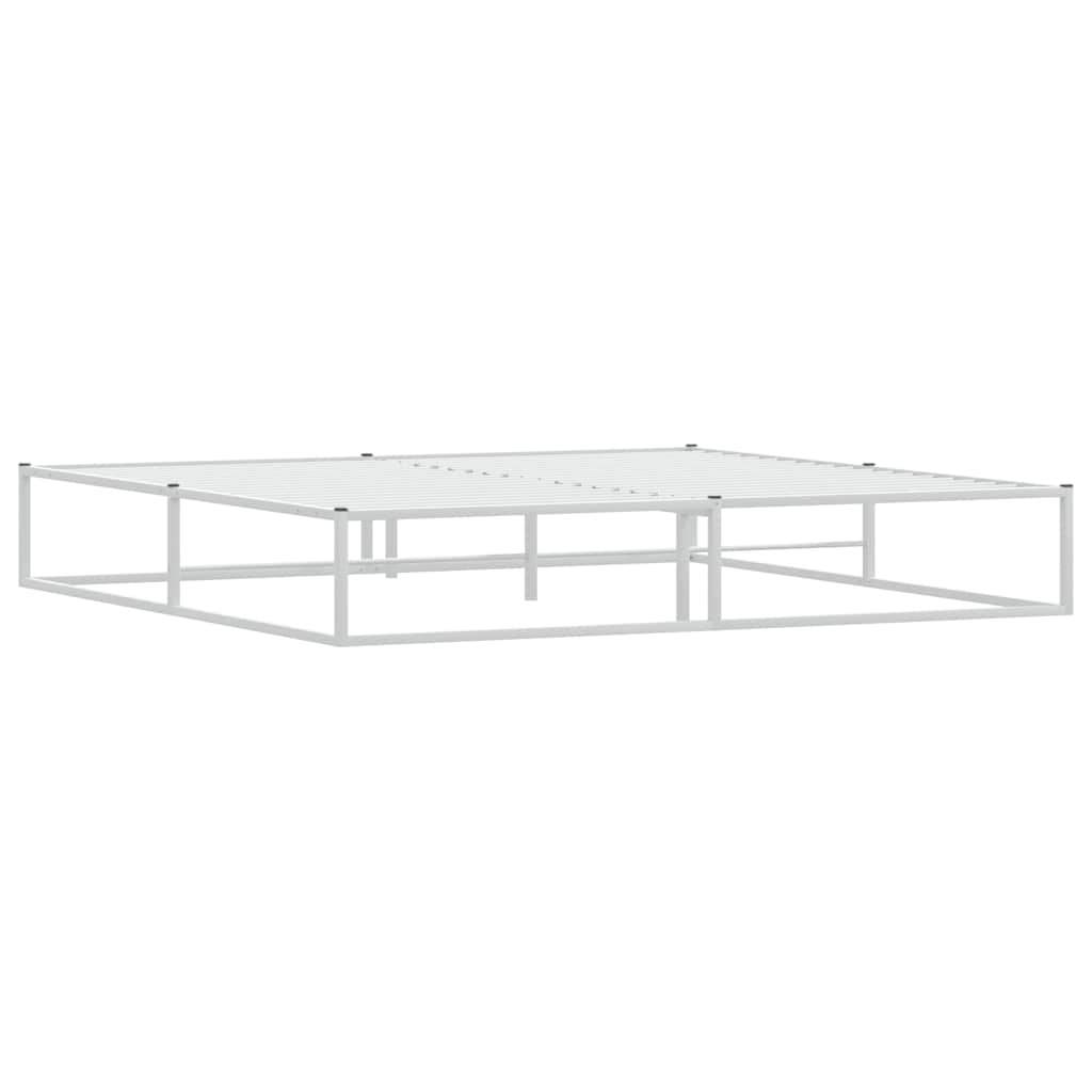 Bed Frame without Mattress White 200x200 cm Metal