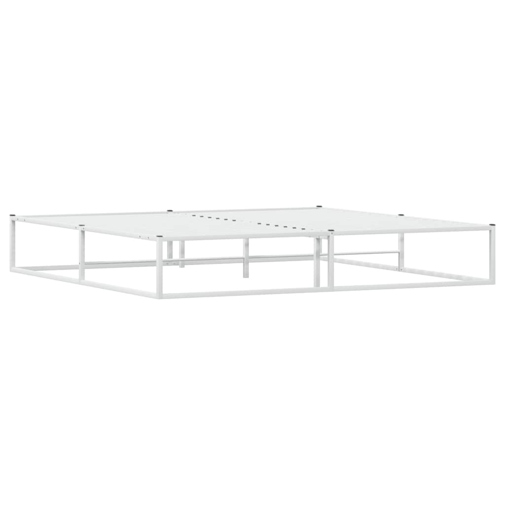 Bed Frame without Mattress White 200x200 cm Metal