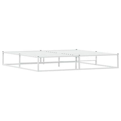 Bed Frame without Mattress White 200x200 cm Metal