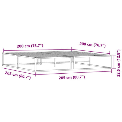 Bed Frame without Mattress White 200x200 cm Metal