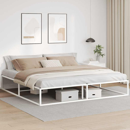 Bed Frame without Mattress White 200x200 cm Metal