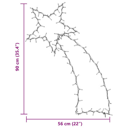 Christmas Lights Shooting Star Silhouette 115 LEDs Warm White