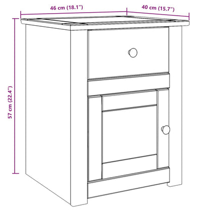 Bedside Cabinet PANAMA 46x40x57 cm Solid Wood Pine