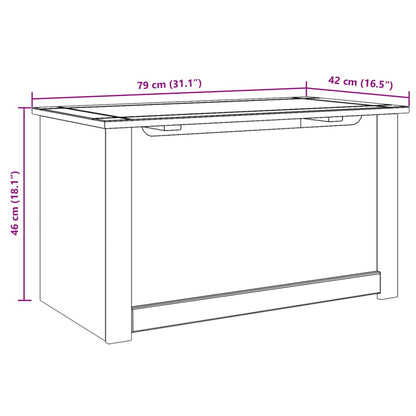 Storage Chest with Lid PANAMA 79x42x46 cm Solid Wood Pine
