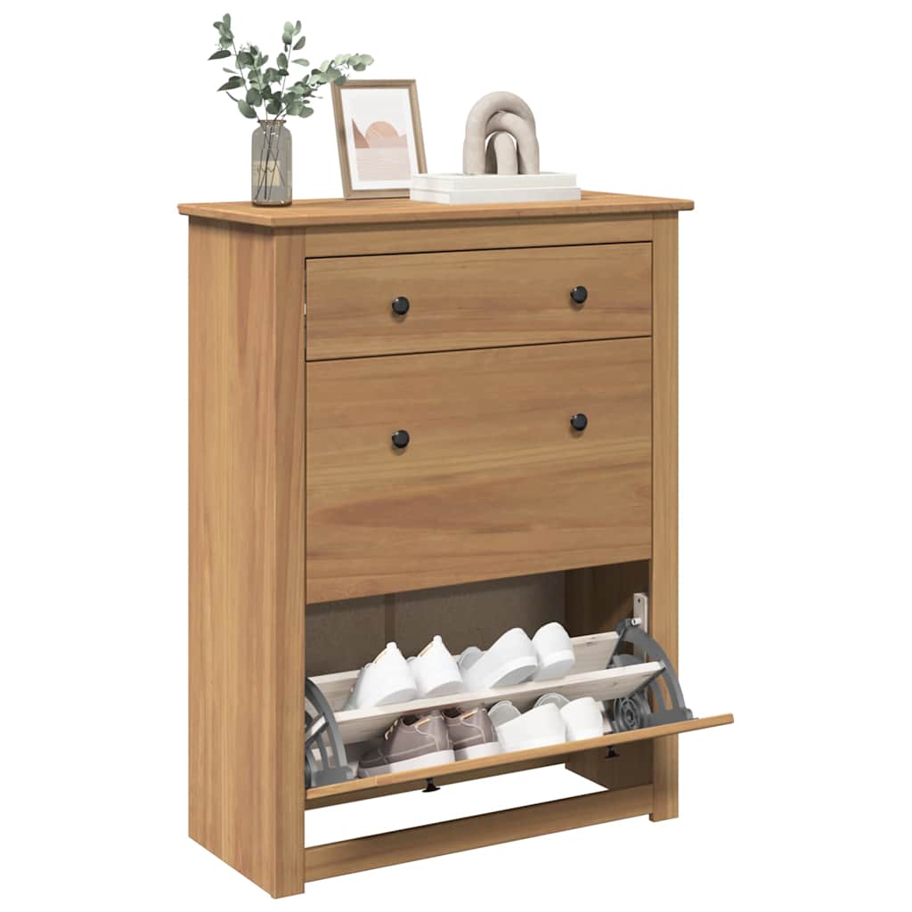 Shoe Cabinet PANAMA 80x35x105 cm Solid Wood Pine