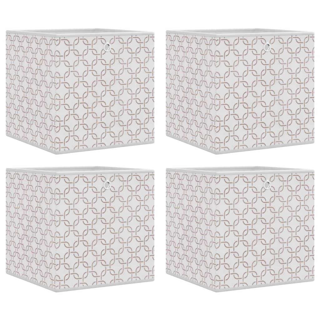 Foldable Storage Boxes 4 pcs Cream 32x32x32 cm Non-woven Fabric