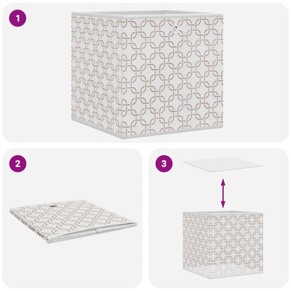 Foldable Storage Boxes 4 pcs Cream 32x32x32 cm Non-woven Fabric