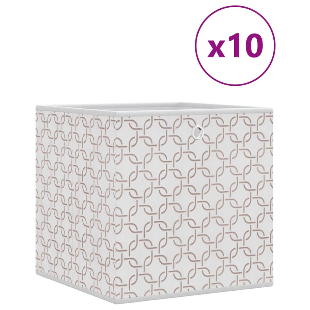 Foldable Storage Boxes 10 pcs Cream 32x32x32 cm Non-woven Fabric