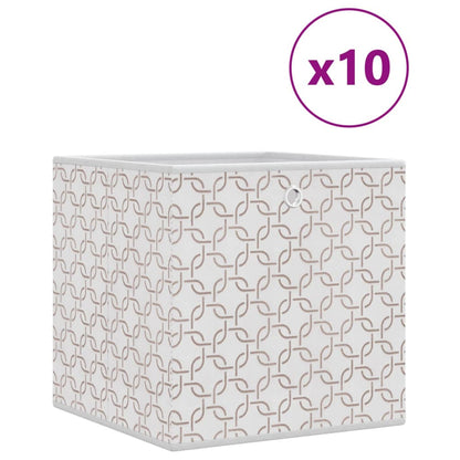Foldable Storage Boxes 10 pcs Cream 32x32x32 cm Non-woven Fabric