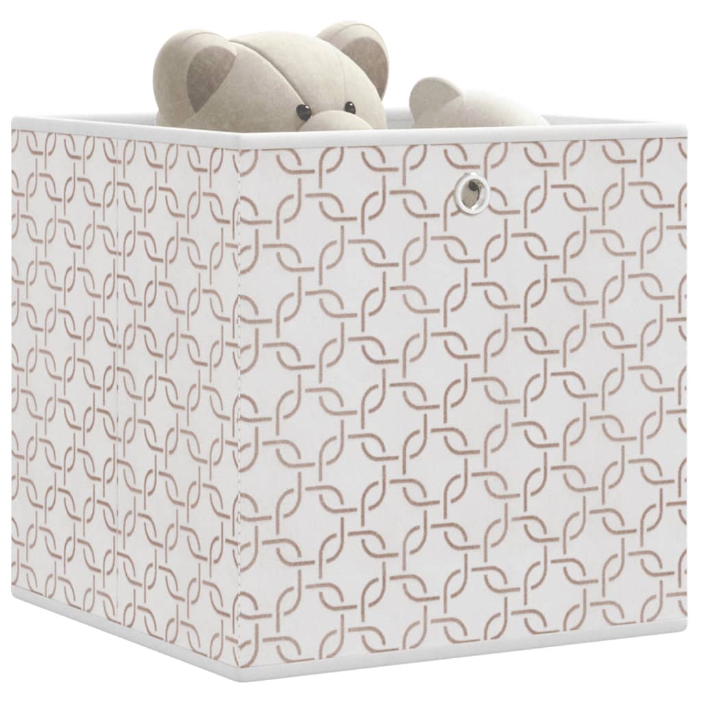 Foldable Storage Boxes 10 pcs Cream 32x32x32 cm Non-woven Fabric