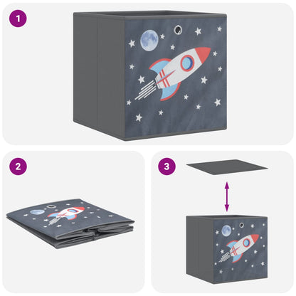Foldable Storage Boxes 10 pcs Grey 32x32x32 cm Non-woven Fabric