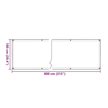 Plant Cover with Eyelets 1x8 m Polyethylene