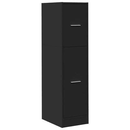Apothecary Cabinet Black 30x41x118 cm Engineered Wood