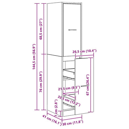 Apothecary Cabinet Artisian Oak 30x41x144,5 cm Engineered Wood