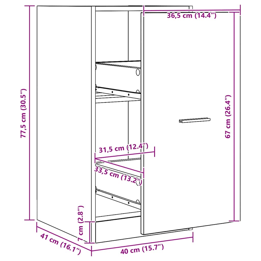 Apothecary Cabinet Artisian Oak 40x41x77,5 cm Engineered Wood
