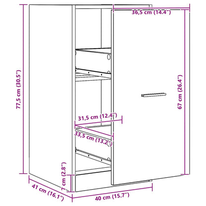 Apothecary Cabinet Artisian Oak 40x41x77,5 cm Engineered Wood