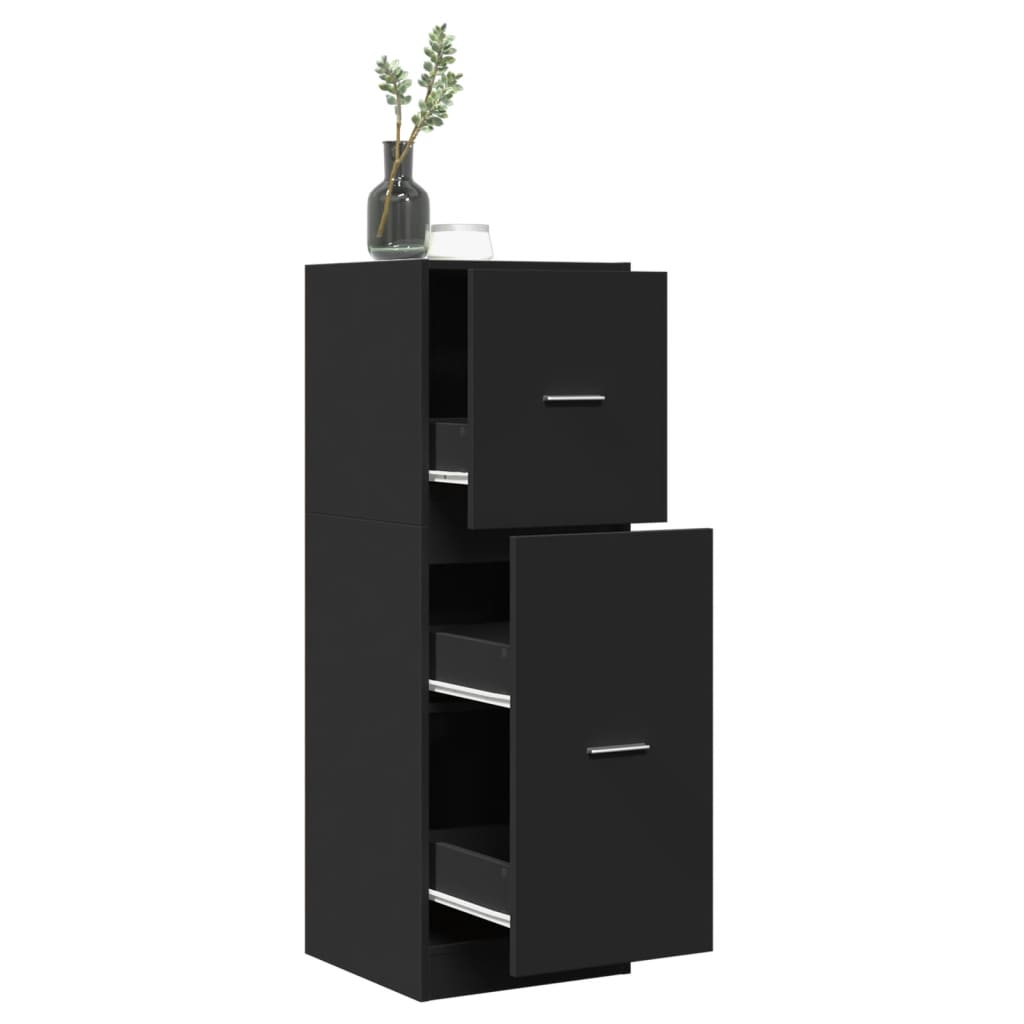 Apothecary Cabinet Black 40x41x118 cm Engineered Wood