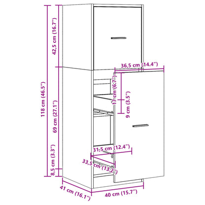 Apothecary Cabinet Old Wood 40x41x118 cm Engineered Wood