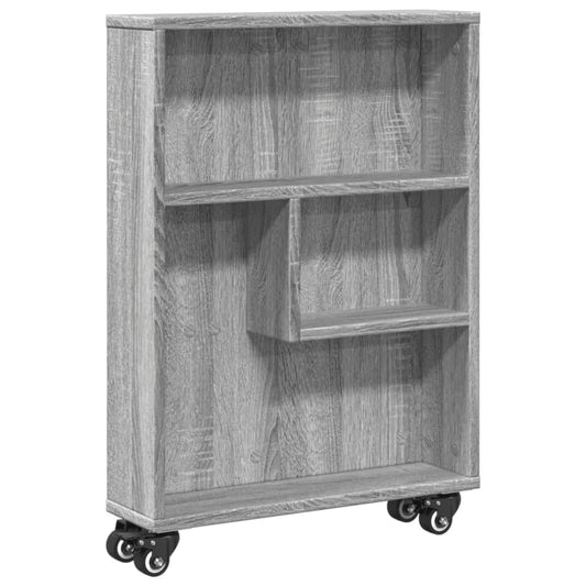 Narrow Storage Trolley Grey Sonoma 48x13x68 cm Engineered Wood