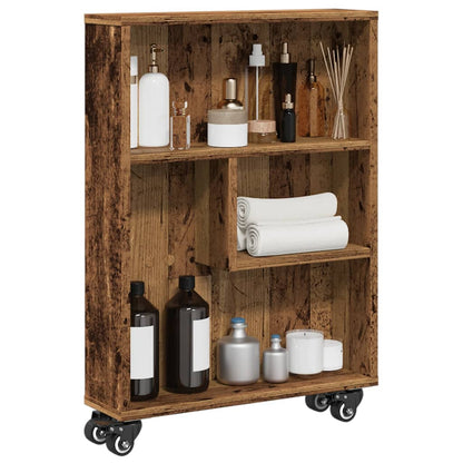 Narrow Storage Trolley Old Wood 48x13x68 cm Engineered Wood