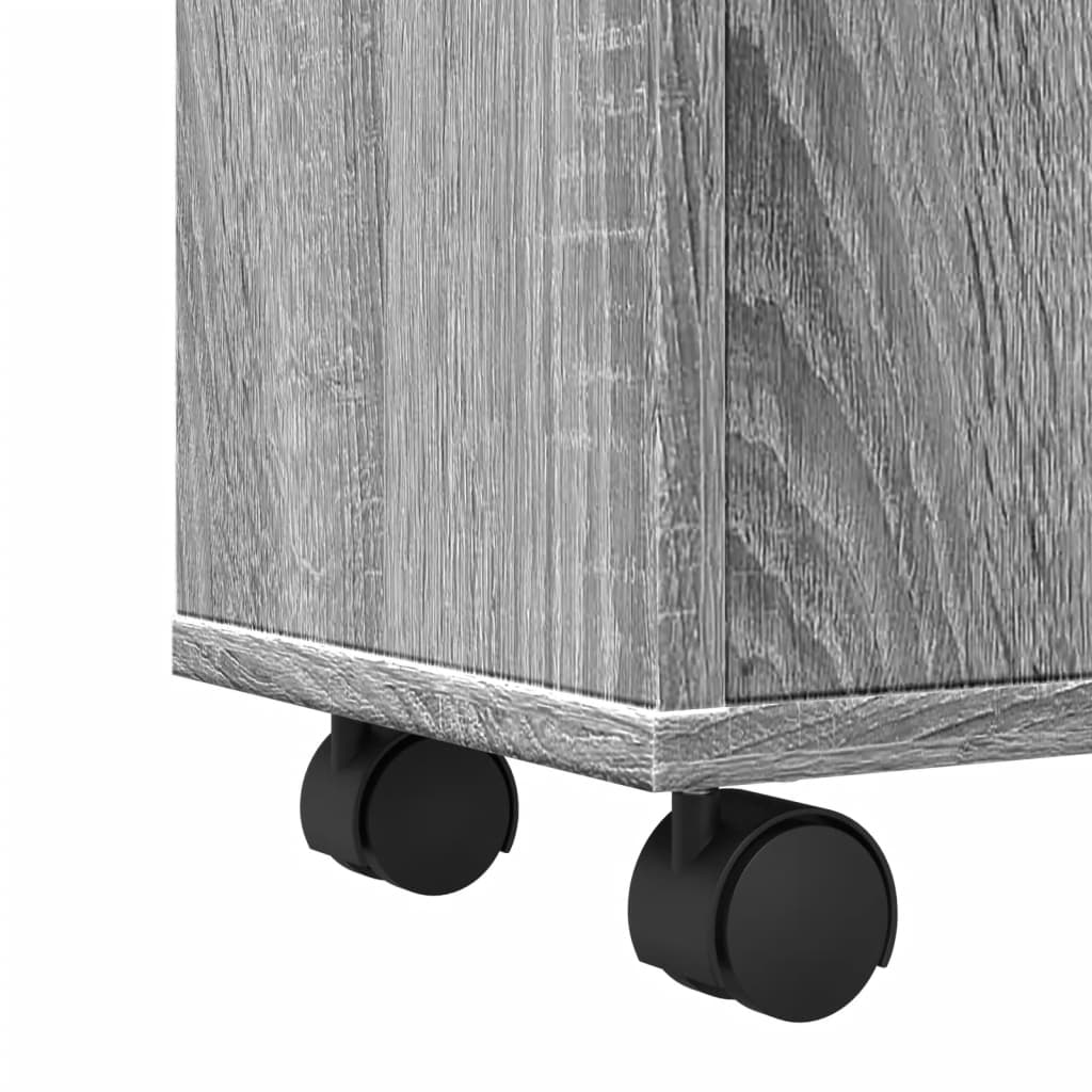 Narrow Bathroom Cabinet with Wheels Grey Sonoma Engineered Wood