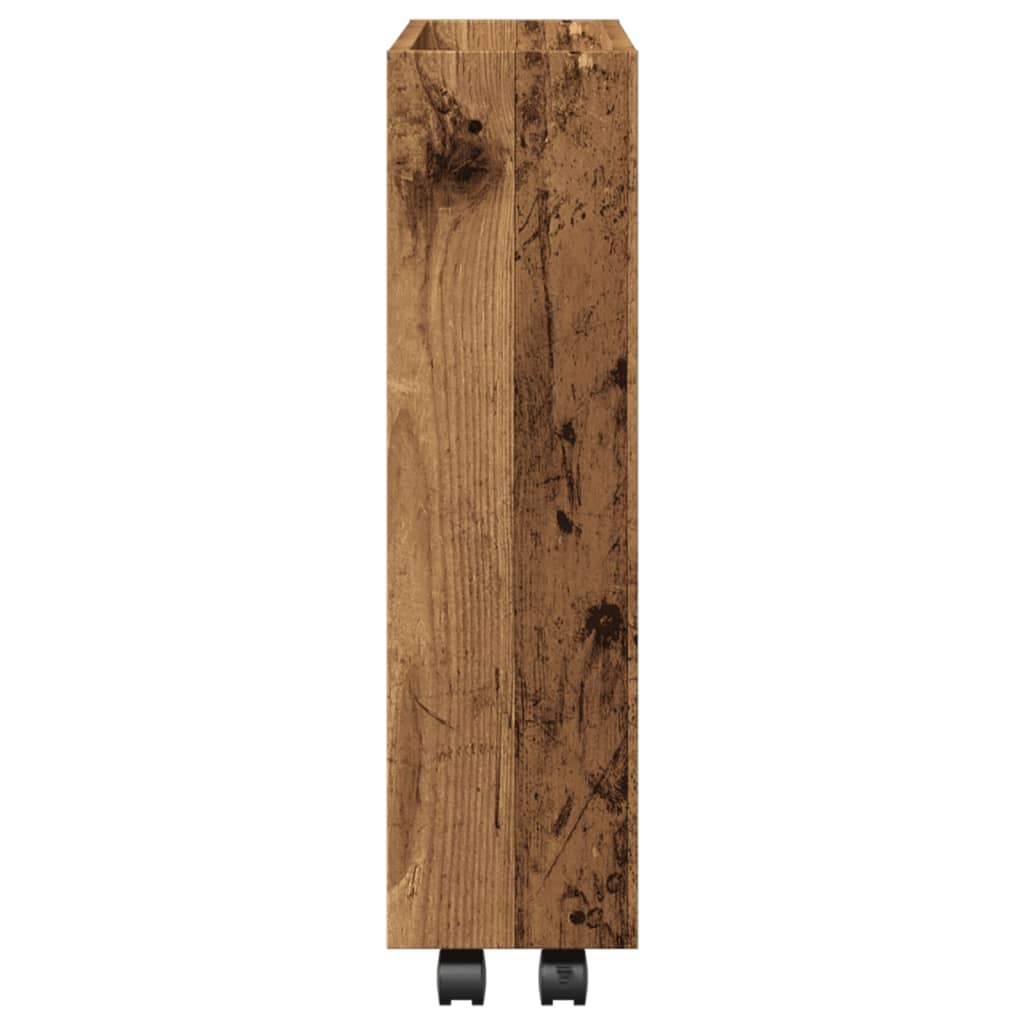Narrow Storage Trolley 3 Tier Old Wood Engineered Wood