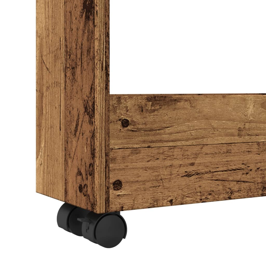 Narrow Storage Trolley 3 Tier Old Wood Engineered Wood