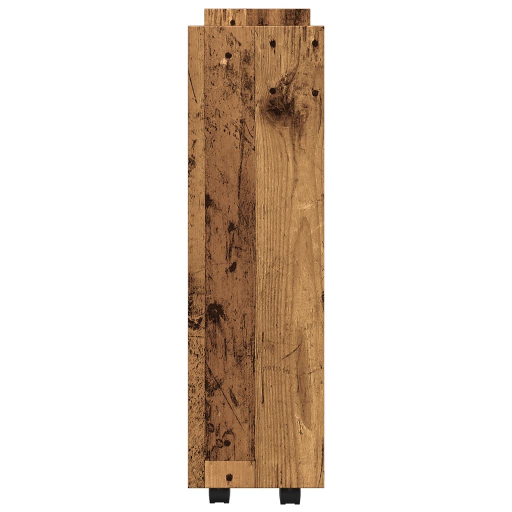 Narrow Storage Trolley 3 Tier Old Wood Engineered Wood