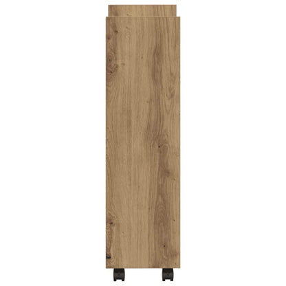 Narrow Storage Trolley 3 Tier Artisian Oak Engineered Wood