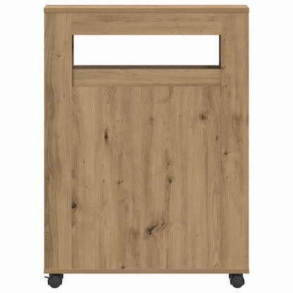 Narrow Bathroom Cabinet with Wheels Artisian Oak Engineered Wood