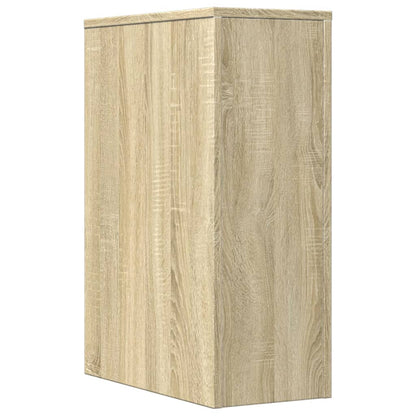 Narrow Bathroom Cupboard with Wheels Sonoma Oak Engineered Wood
