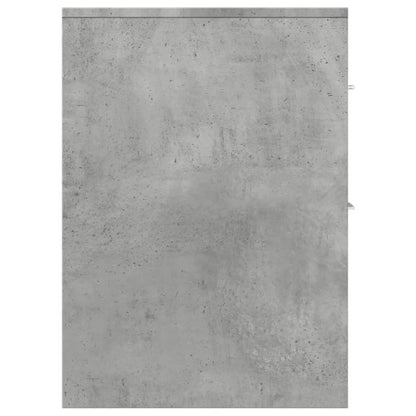 Narrow Bathroom Cupboard with Wheels Concrete Grey Engineered Wood