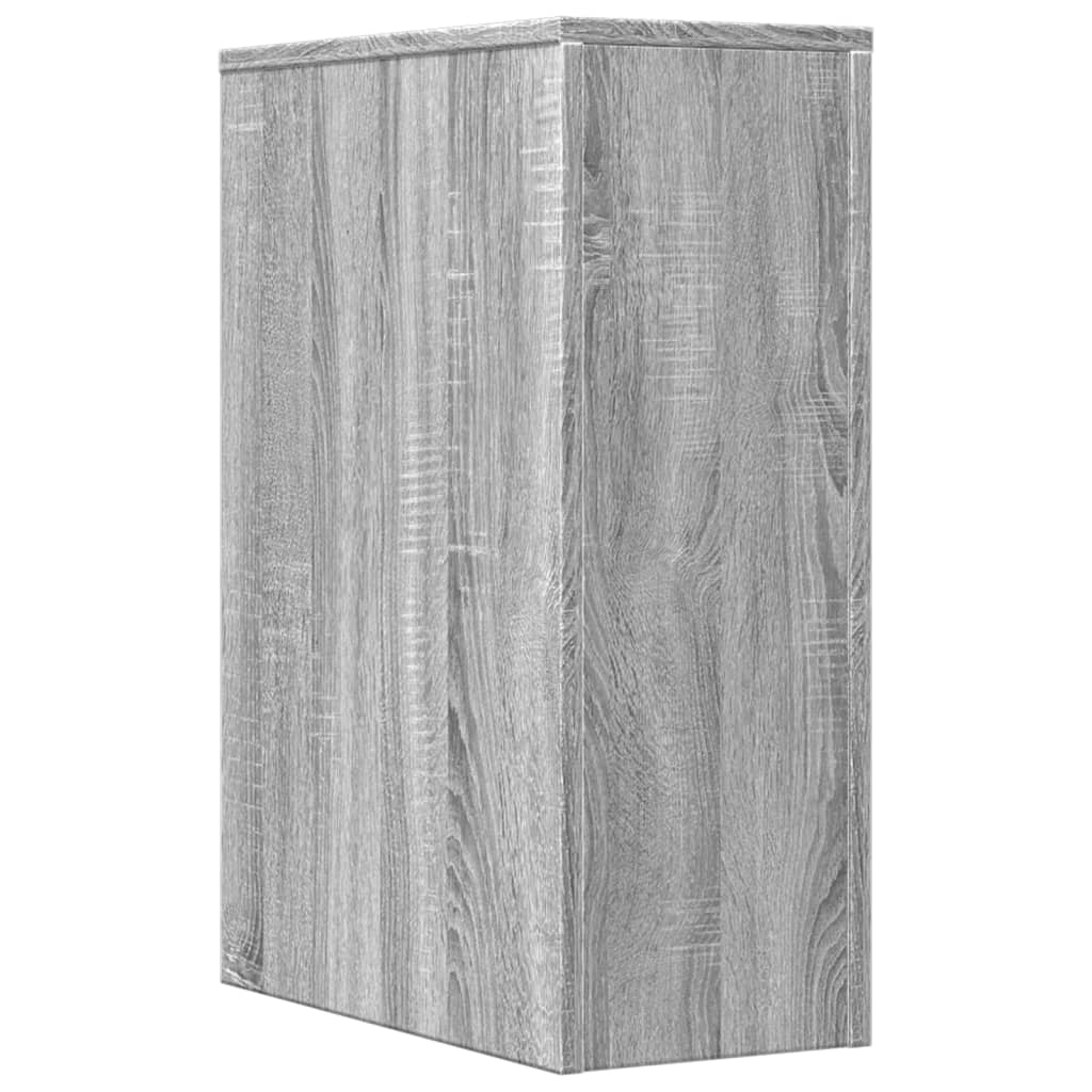 Narrow Bathroom Cupboard with Wheels Grey Sonoma Engineered Wood