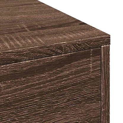 Narrow Bathroom Cupboard with Wheels Brown Oak Engineered Wood
