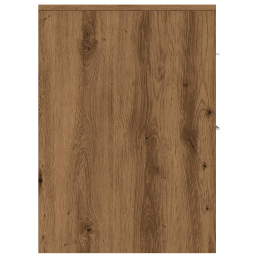 Narrow Bathroom Cupboard with Wheels Artisian Oak Engineered Wood