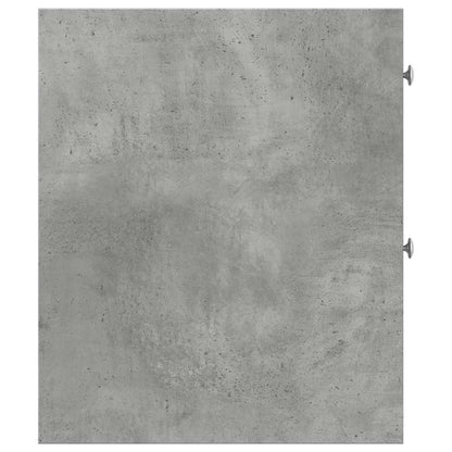 Narrow Bathroom Cupboard with Wheels Concrete Grey Engineered Wood