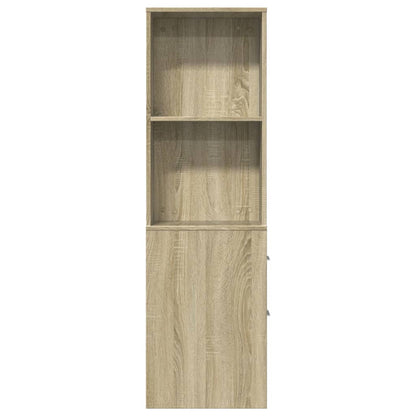 Narrow Bathroom Cupboard with Wheels Sonoma Oak Engineered Wood