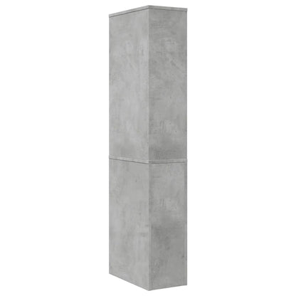 Narrow Bathroom Cupboard with Wheels Concrete Grey