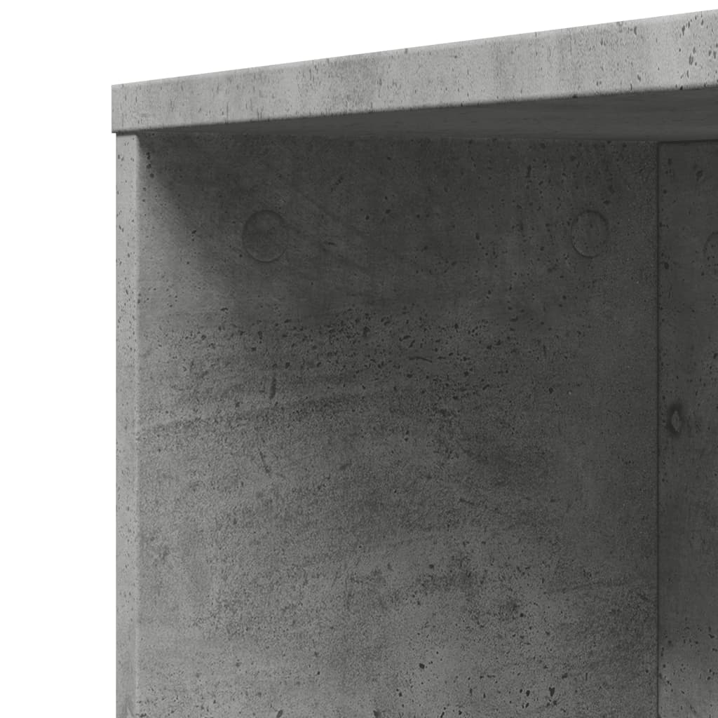 Narrow Bathroom Cupboard with Wheels Concrete Grey