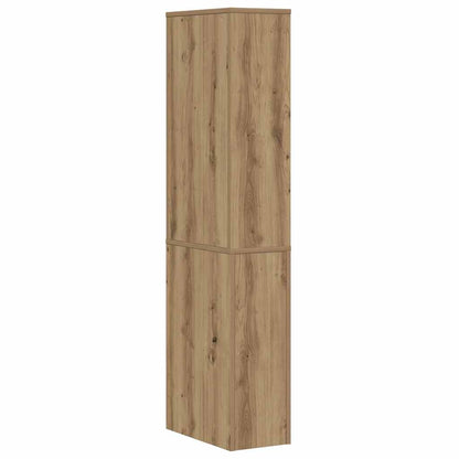 Narrow Bathroom Cupboard with Wheels Artisian Oak