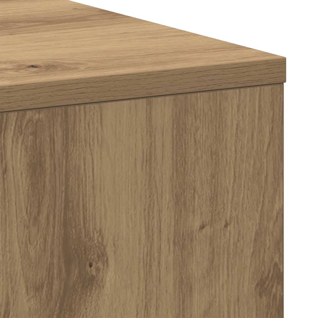 Narrow Bathroom Cupboard with Wheels Artisian Oak Engineered Wood