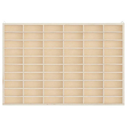 Wooden Collector's Display Case with 60 Compartments 60x4.5x40.5cm