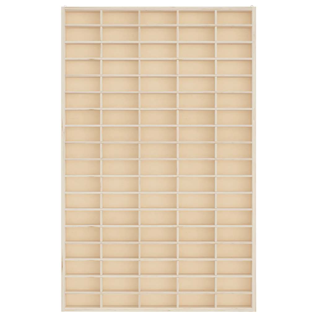 Wooden Collector's Display Case with 90 Compartments 50.5x4.5x79cm